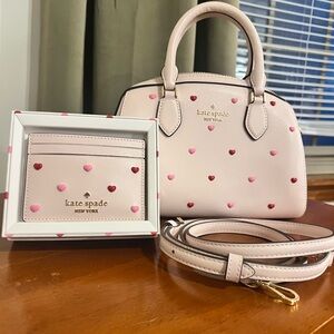 Kate Spade Madison Heart Studs Dolly Duffle & Cardholder Set